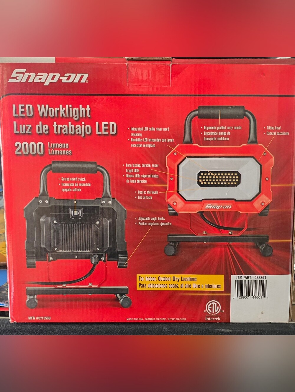 (3 Lights) Snap-on 2000 Lumen LED Work Light 922261 Like New in Box
